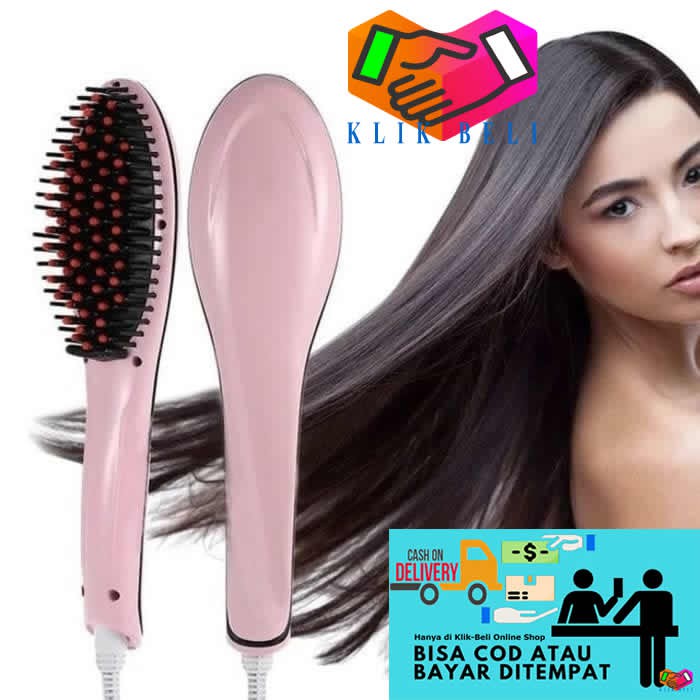 Catok Sisir Rambut HQT-906A Catokan Sisir Rambut Pelurus Fast Hair Brush Straightener