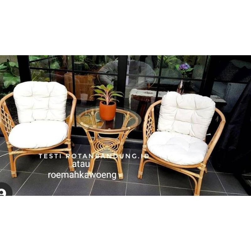 Kursi bahama teras Rotan/set kursi meja rotan