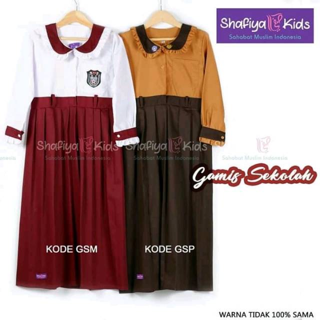 Gamis seragam sekolah by shafiya kids
