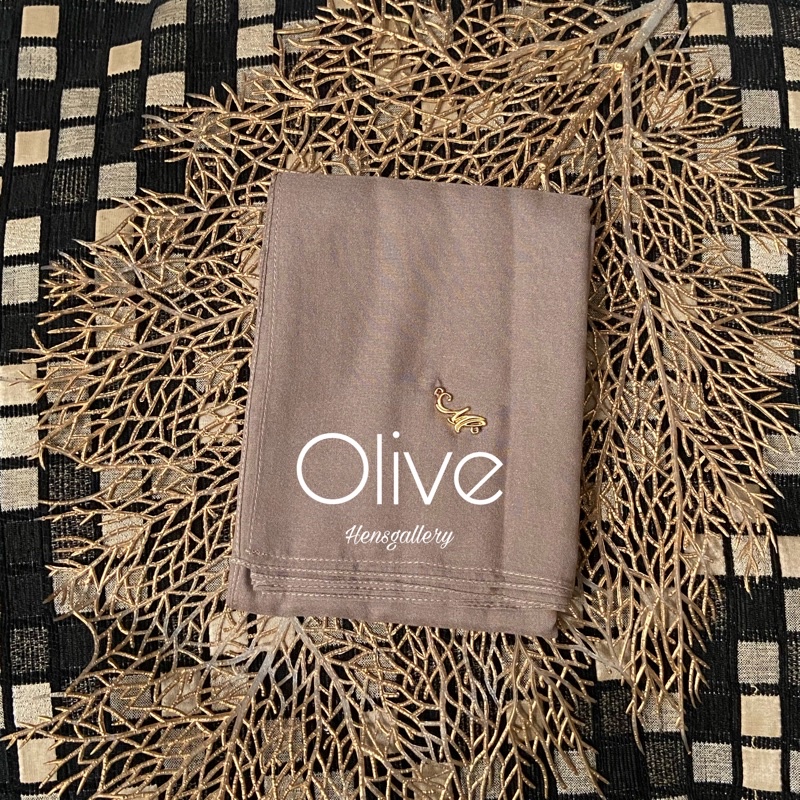 Part 1 Mylady Hijab Plain Voal Ultrafine by Myladyhijab dark mustard silver broken white optic white-OLIVE