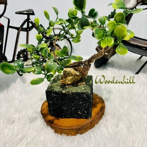 Furniture hiasan rangkaian bunga bonsai daun semanggi plastik artifisial, unik , lucu dan klasik, penghias ruangan serbaguna
