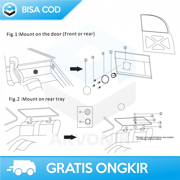 SPEAKER  MOBIL 6 INCH HIFI SUBWOOFER PCINENER 500WATT 2PCS 60HZ-20KHZ