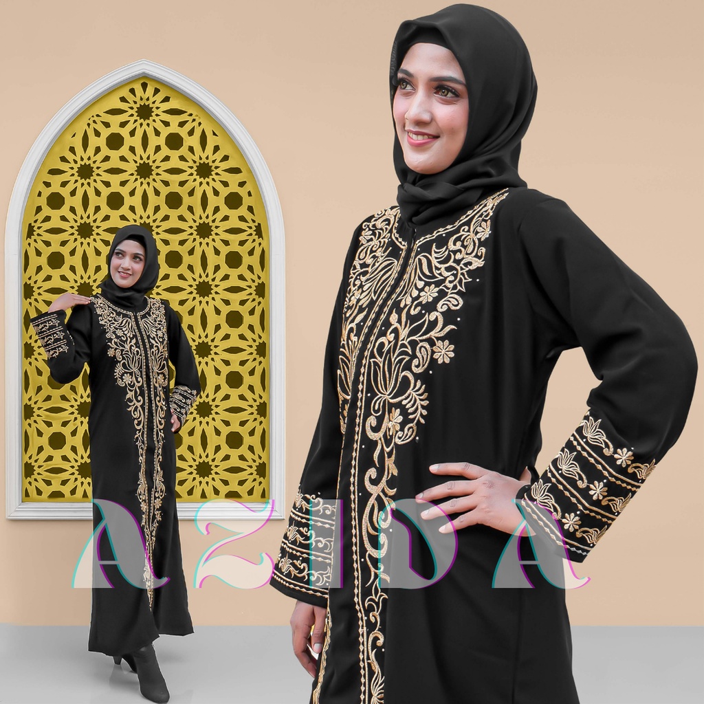 Gamis Abaya Hitam Turkey Arab Dubai Polos Bordir Longdress Muslimah Remaja Dewasa Bahan Jetblack Abaya Basic Gamis Maxi Dress Syari Jumbo Premium Terbaru Modern Buat Kondangan atau Lebaran