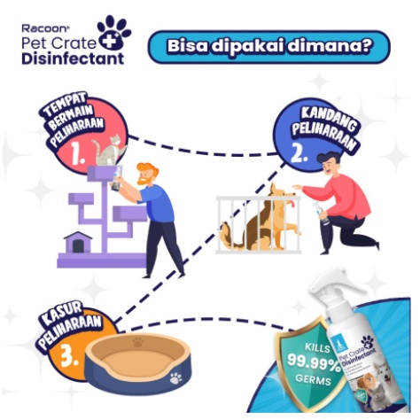 Racoon Pet Crate Disinfectant Pembersih Kandang Kasur Anjing Kucing