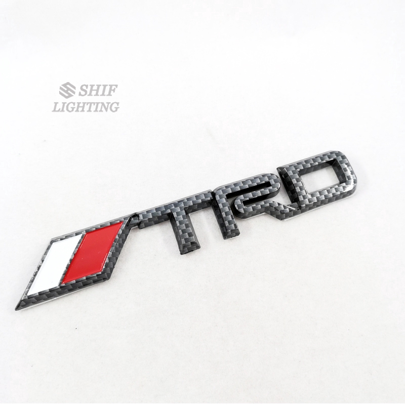 1Pc Stiker Emblem Motif Logo TRD Bahan ABS + Carbon Fiber untuk Mobil Toyota TRD