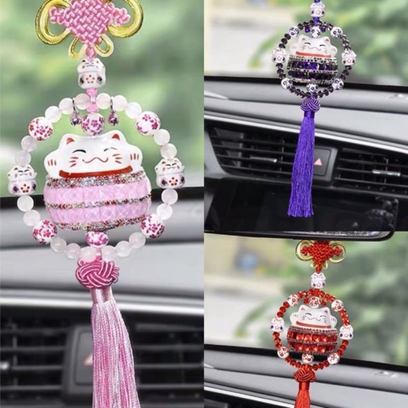 gantungan spion kucing Gantungan Spion Mobil Kucing Rezeki Jepang Maneki Neko Kucing Pengundang Rezeki