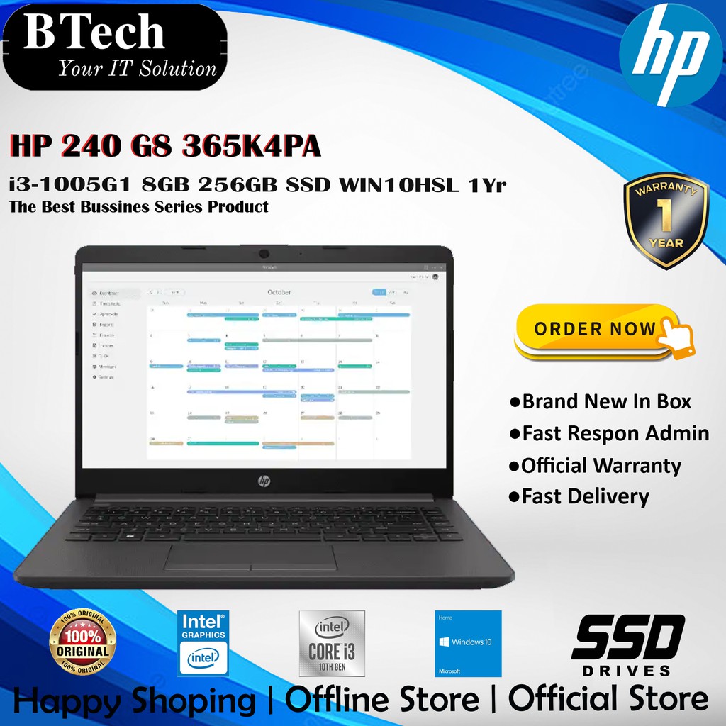 HP 240 G8 365K4PA i3-1005G1 8GB 256GB SSD WIN10HSL 1Yr