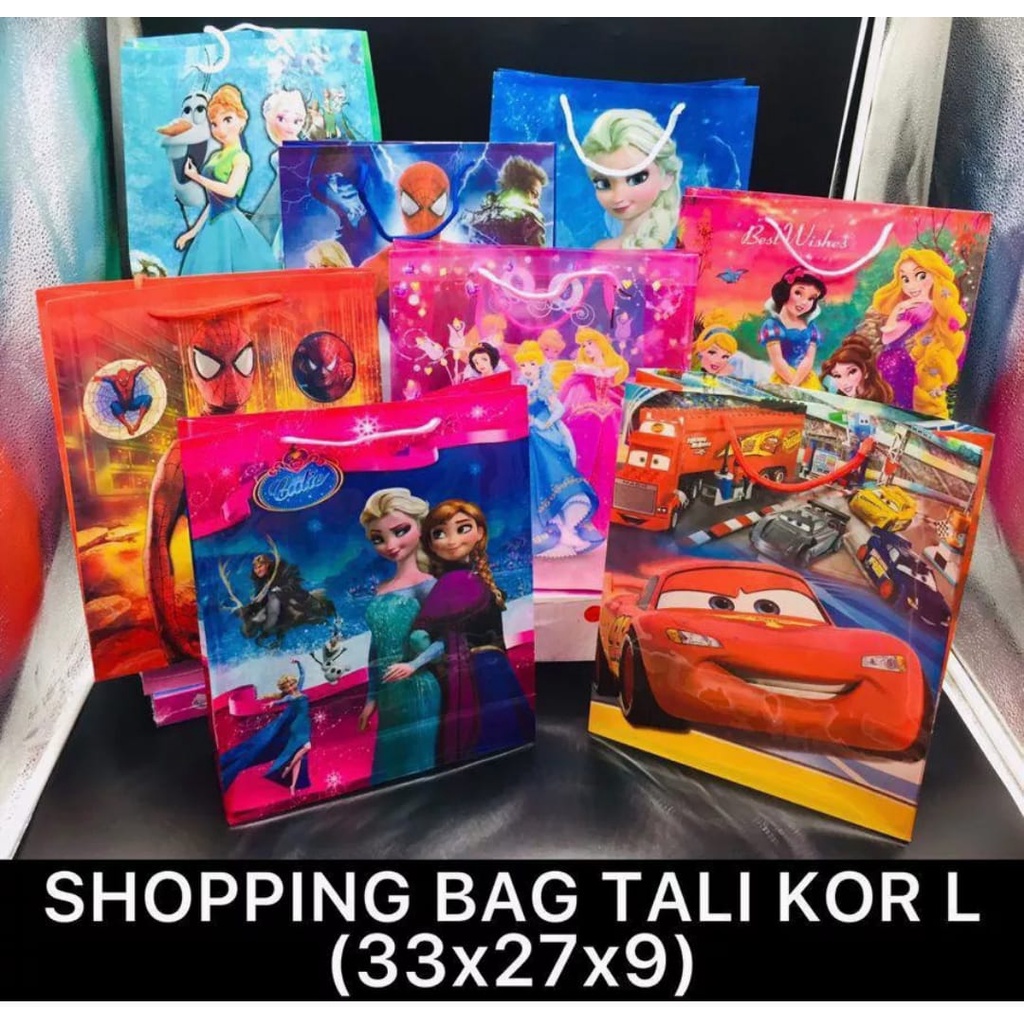 

Goodie Bag Ulang Tahun / Shopping Bag Plastik Bahan Tebal Karakter Kartun Ukuran L