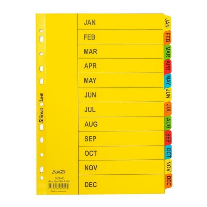 

Hot Sale Devider/ Pembatas File Bantex A4 6059 Jan-Des Diskon