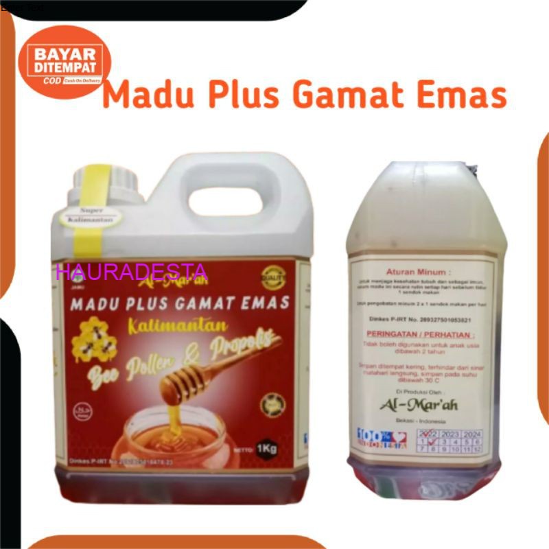 jual Madu Kalimantan Super Asli Plus Gamat Emas Asli Original Al Mar'ah 1 Kg Mutivitamin