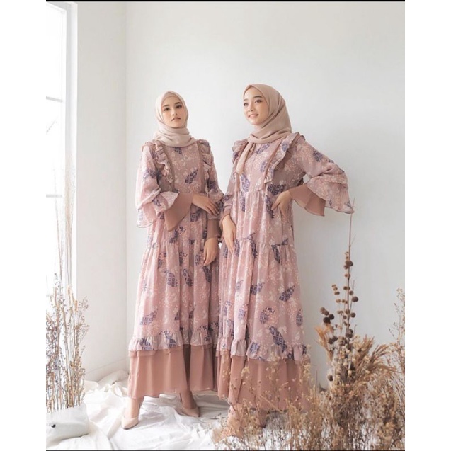 Coral dress by abinaya butik ~ preloved