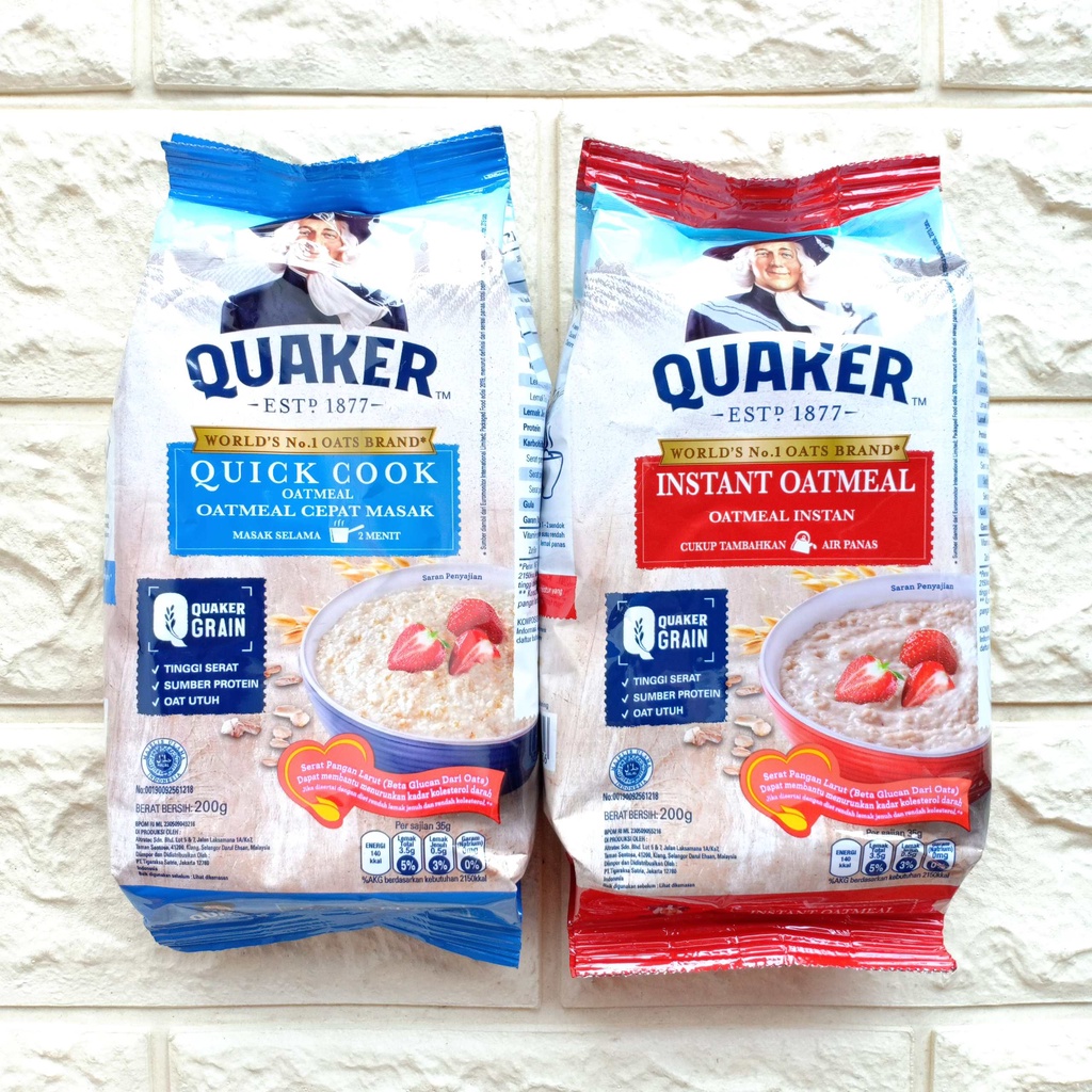 Quaker Oats Oat Havermout Oatsy Instant 200gr Oatmeal Quick Cook Instan Cepat Masak Menu Sarapan Sereal Anak 200 gr