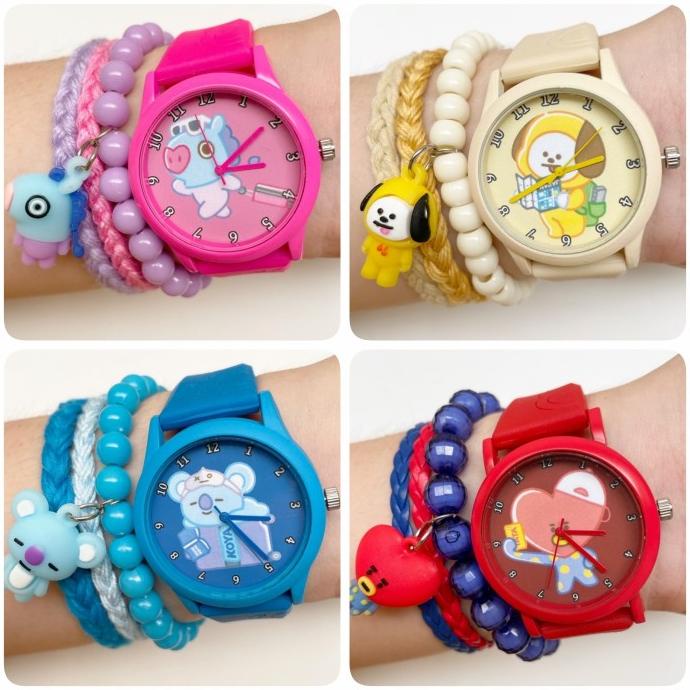 Jam Tangan Wanita BTS BT21 Chimmy Cooky Tata Mang Shooky RJ Koya Van