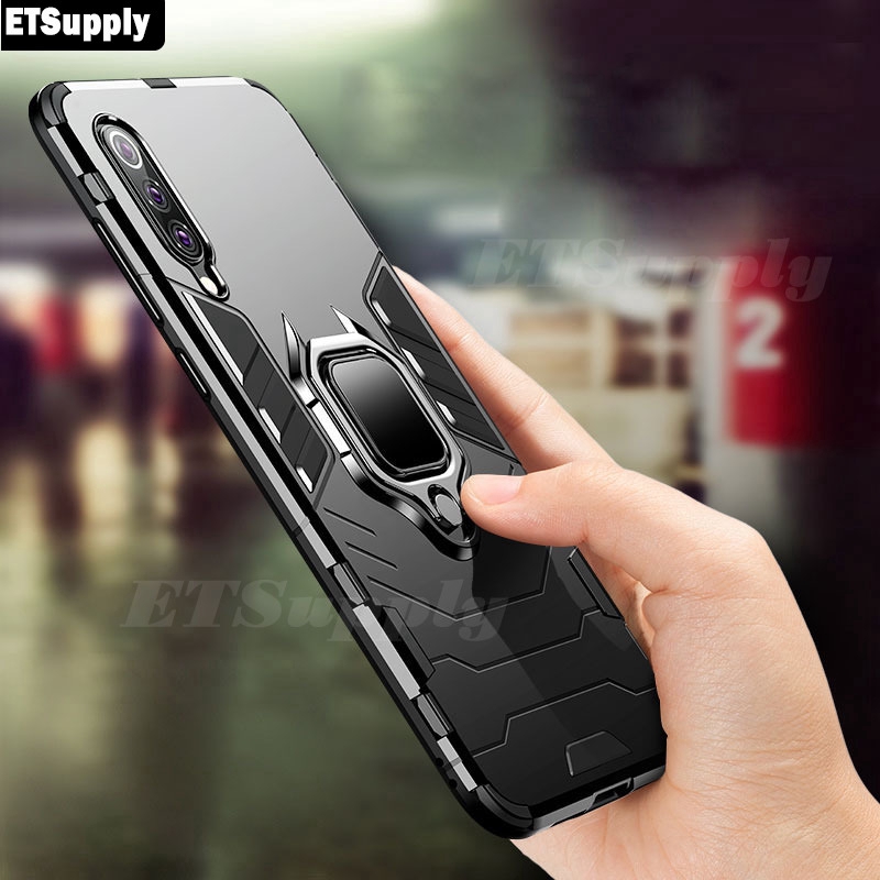 Casing Cincin Armor Mewah untuk Samsung Galaxy A30s A50 A50S Case Magnetic Soft Shockproof Back Cove