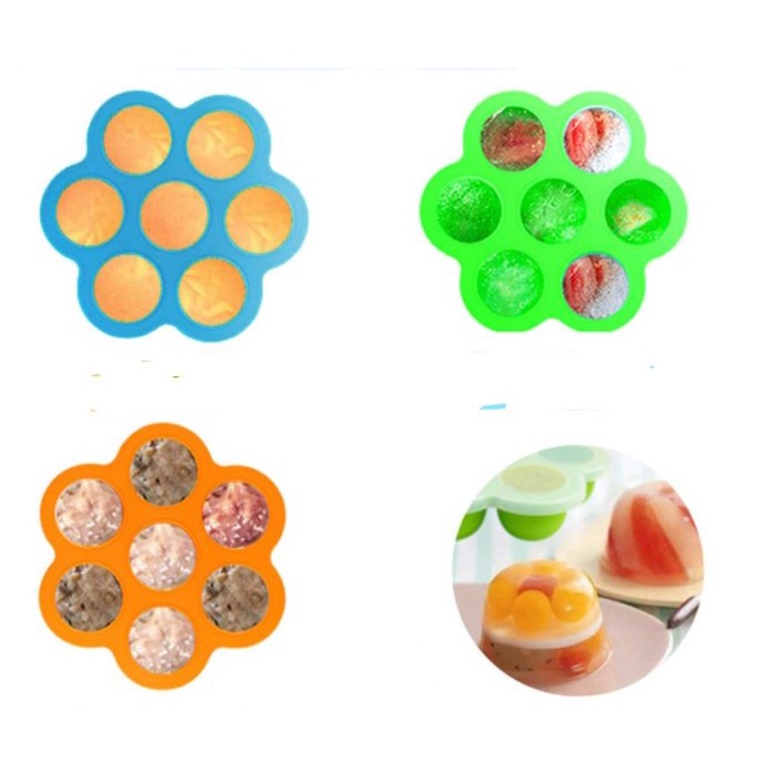 Cetakan Es Batu Loyang Cupcake Muffin Silicone 7 Tray Anti Panas anti Lengket