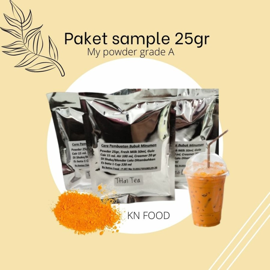 

PAKET SAMPEL KEMASAN 25 GRAM MY POWDER GRADE A RASA THAI TEA
