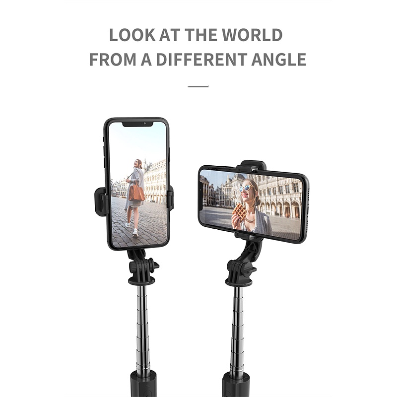 GROTIC Tripod Handphone Hp Bluetooth Remote Mini Portable Tongsis Selfie Stick Holder 730mm L11