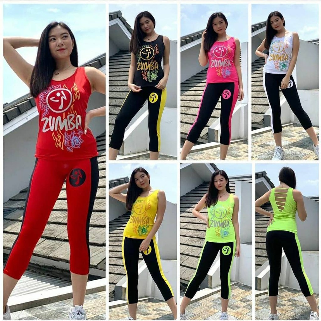 baju senam zumba wanita setelan | setelan tangtop zumba wanita | zumba