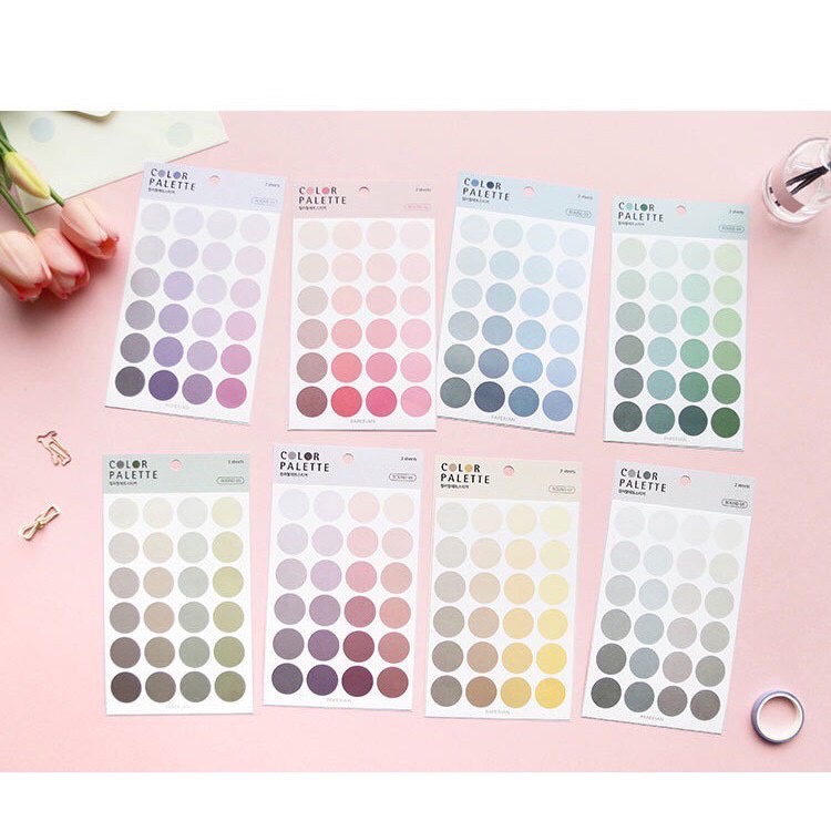 

(1345) 4PCS Sticker Color Palette DIY Planner Scrapbook / Stiker Journaling Jurnal Scrap Book