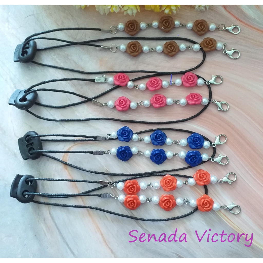 Senada Victory Kalung Masker Bunga Metalic 2 in 1 konektor Masker SVM0010