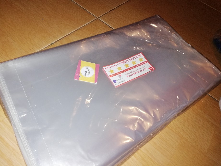 40x40 Cm Plastik Opp (seal/lem) Tebal 20 Mic Asli / Plastik Kemasan Garment / Baju / Celana /pakaian