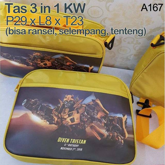 

Souvenir Ultah Hampers Tas 3 in 1 KW