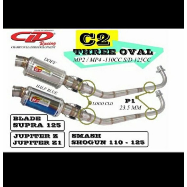 Knalpot CLD Racing Jupiter Z Supra Smash Shogun type C2 Oval Doff