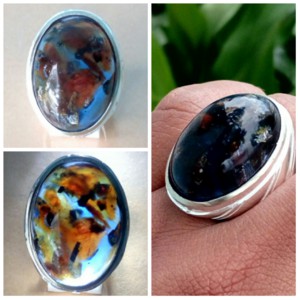 CINCIN BATU GETAH KATILAYU BIRU JUMBO TEMBUS MULUS