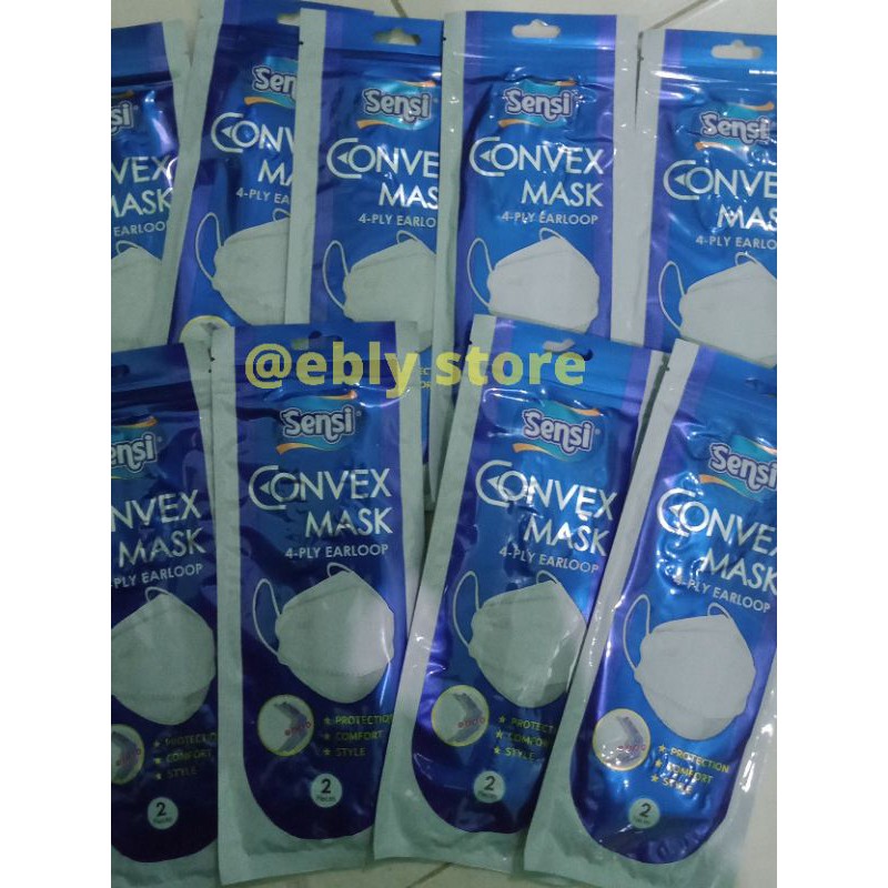 Masker sensi sachet convex Mask 4 ply Original isi 2 pcs