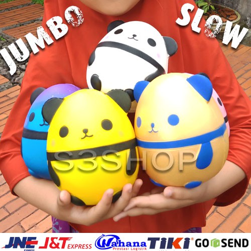 Squishy Jumbo Panda Egg Kuning