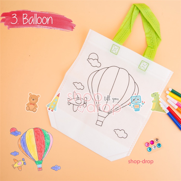 DIY mewarnai tas - Mainan edukasi anak - Art activity - Montessori - Tas Anak Tenteng Jinjing - Coloring Bag