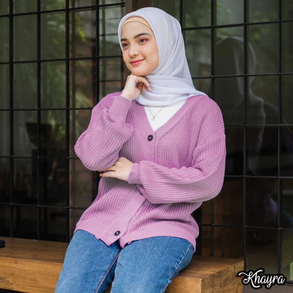 Cardigan Wanita / Cardigan Crop Rajut Premium Tebal 7 Get Oversize