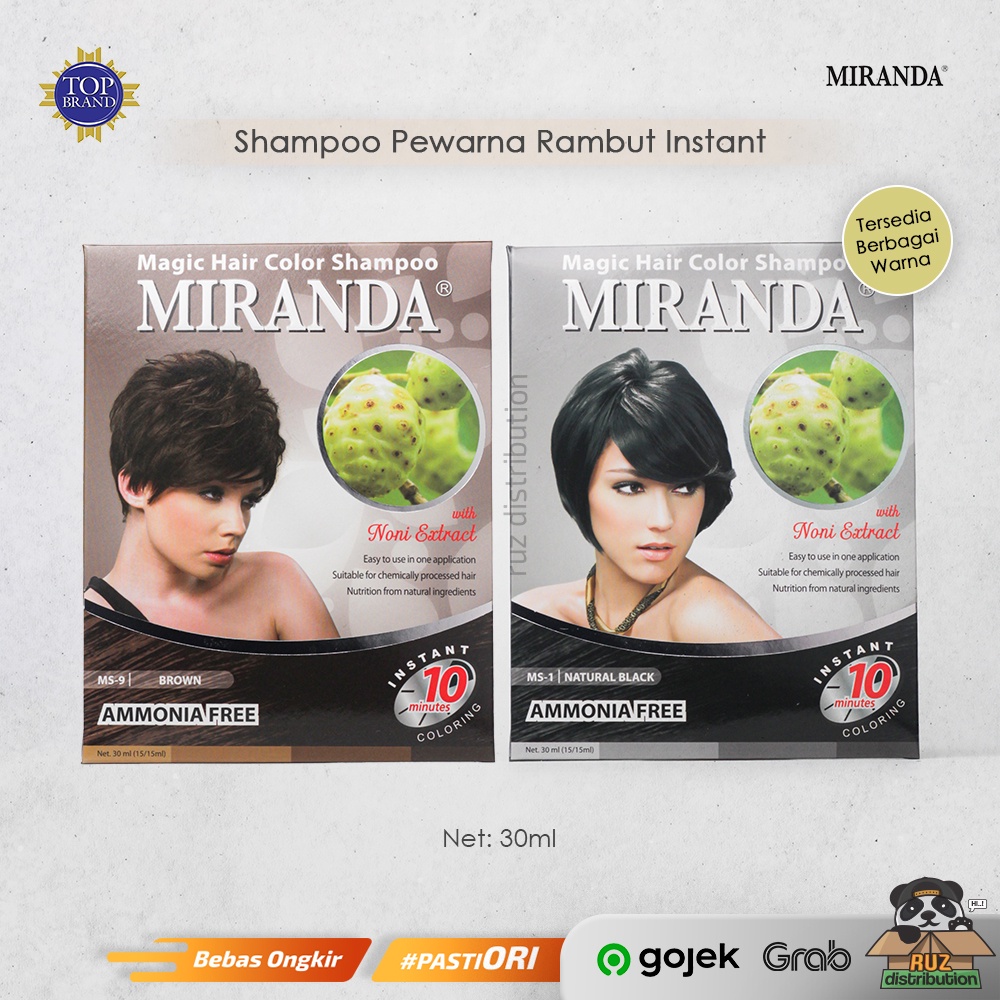 Miranda Magic Hair Color Shampoo Pewarna Rambut 30ml