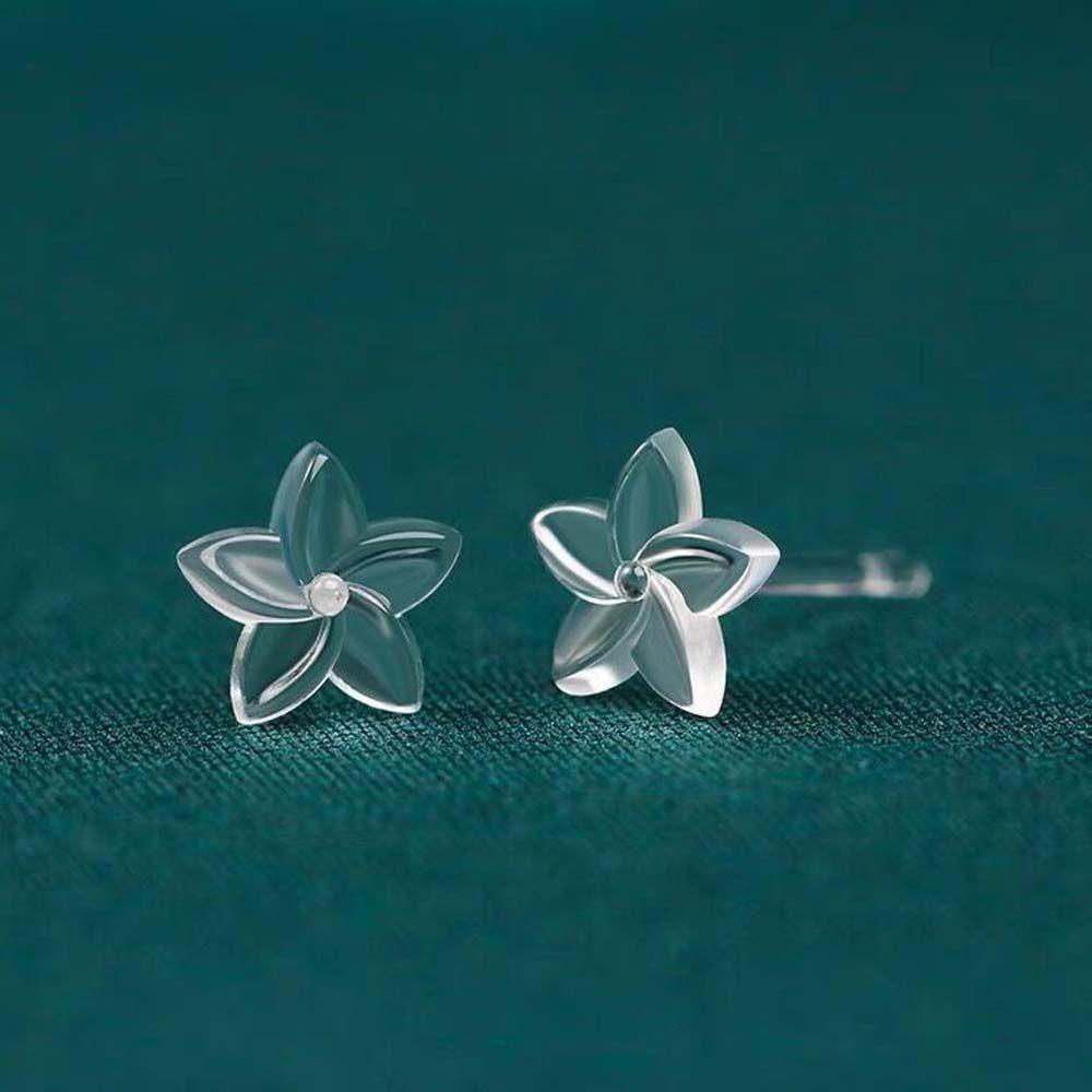 QUINTON Elegant Invisible Resin Earring Simple Korean Style Earrings Female Stud Earrings All-match Transparent Plastic Earrings Anti-blocking Ear Pins Hypoallergenic Pierced Ears Mini Earring