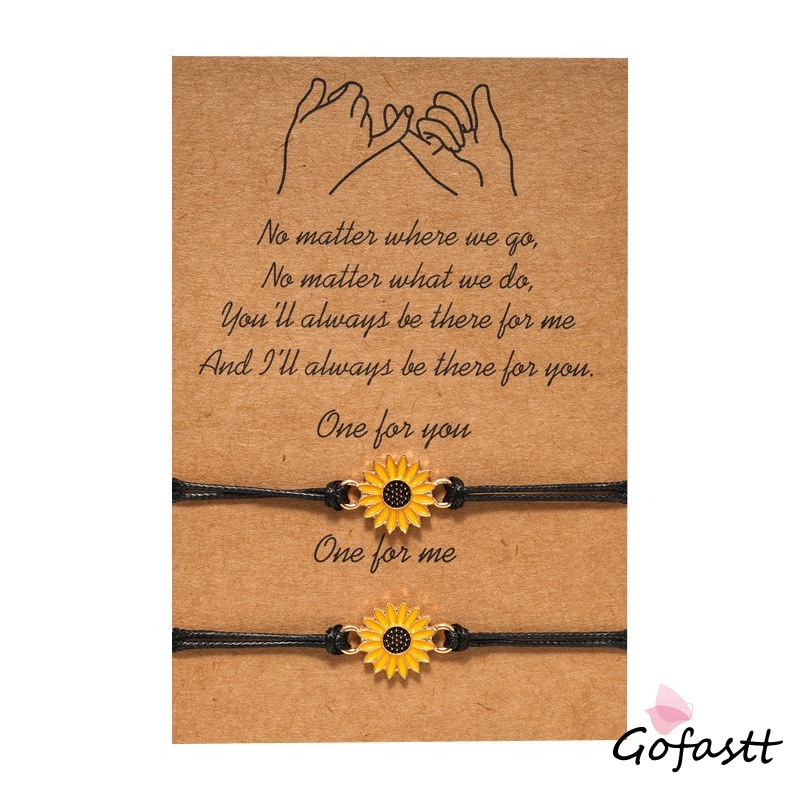 2 Pcs Korean Fashion Gelang Tali Ersahabatan Anyaman Krisan Bunga Matahari Fashion G