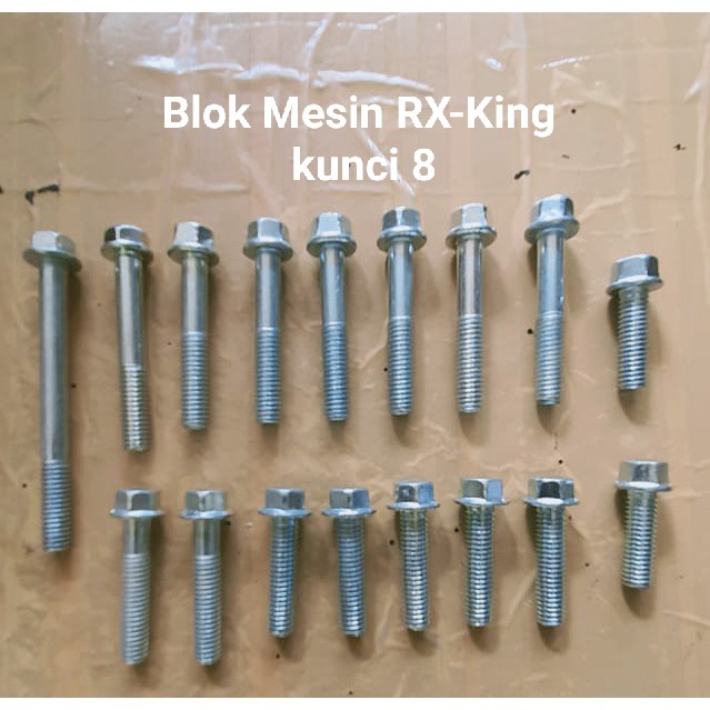 Baut Blok Set CVT Motor Rx-King Kunci 8