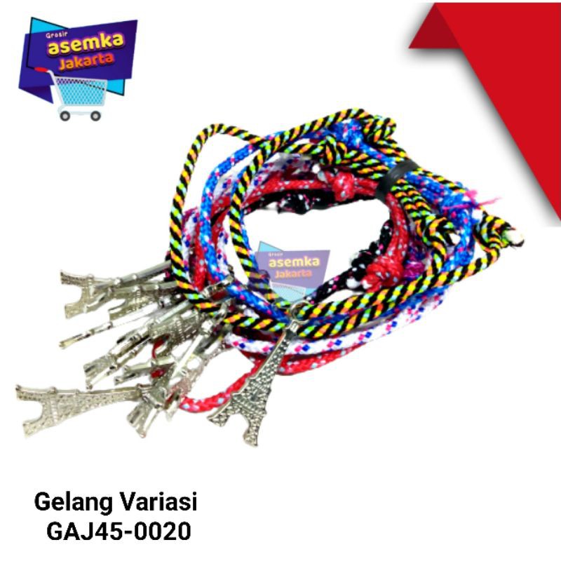 Gelang tangan Tali prusik bintik varian Polos paris pita 12pcs Grosir