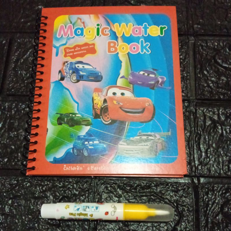 LYSASHOP - MAGIC WATER BOOK / BUKU AJAIB MEWARNAI ANAK GAMBAR MAINAN EDUKASI ANAK-Car