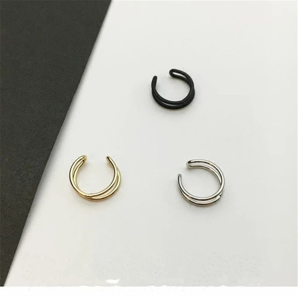 [1 PCS] Fashion Stainless Steel Klip Telinga / Anting Pria Wanita Model Klip On Cuff