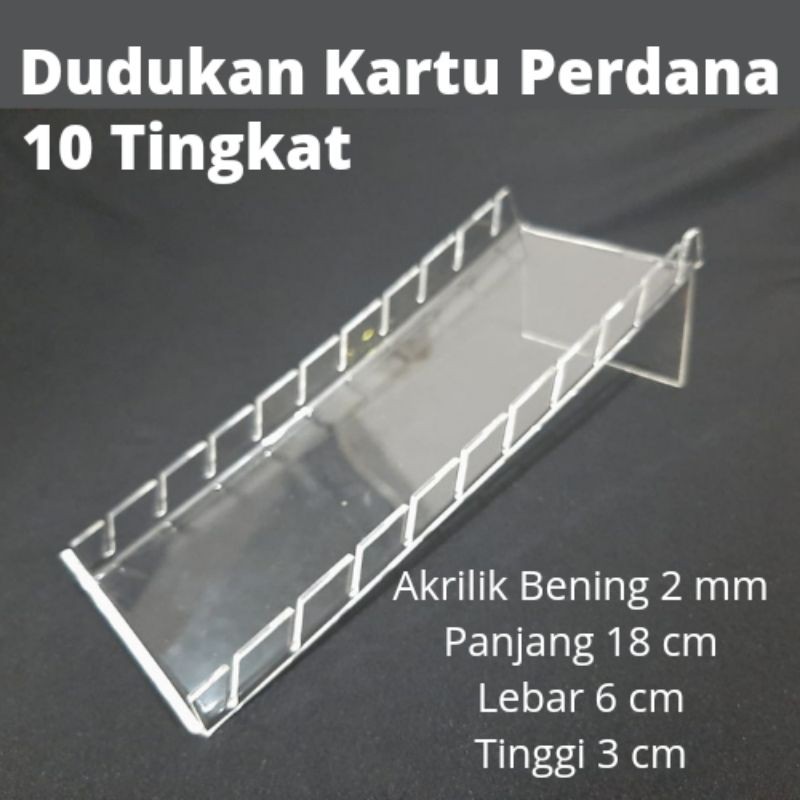 

Dudukan Kartu Perdana / Dudukan Voucher Akrilik 2mm 10 Tingkat