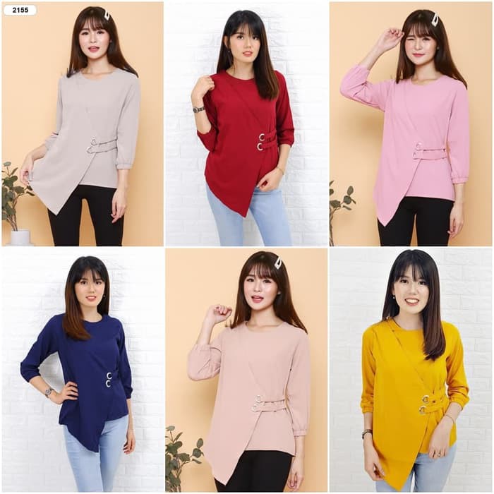 Chamele Blouse Wanita Model Symetry Bahan Moscrepe Good Quality 2151