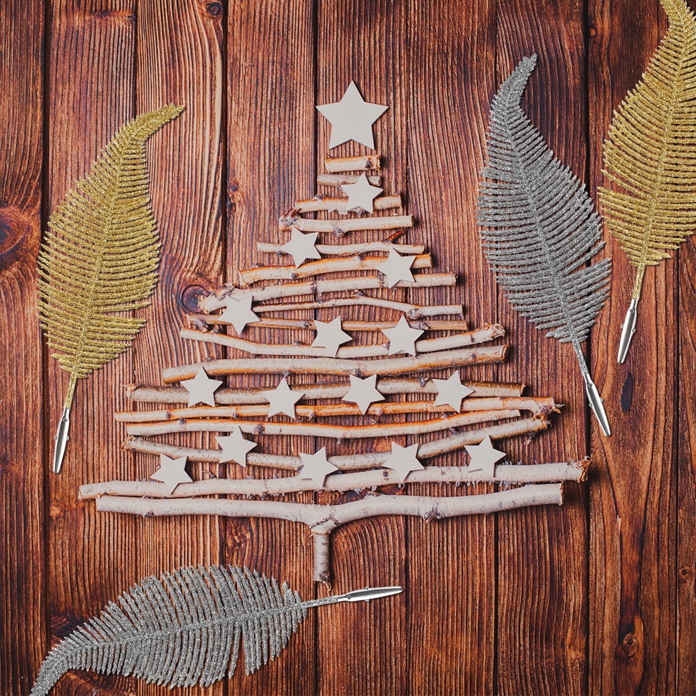 [ 6Pcs/Set Fashion New Feathers Christmas Tree Ornament For Xmas Tree ]