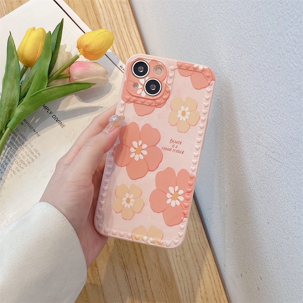 Soft Case Motif Bunga Ungu Pink Untuk OPPO A16 A15 A54 A95 A94 A12 A74 A93 A5S A7 A57 F1S A3S Reno6