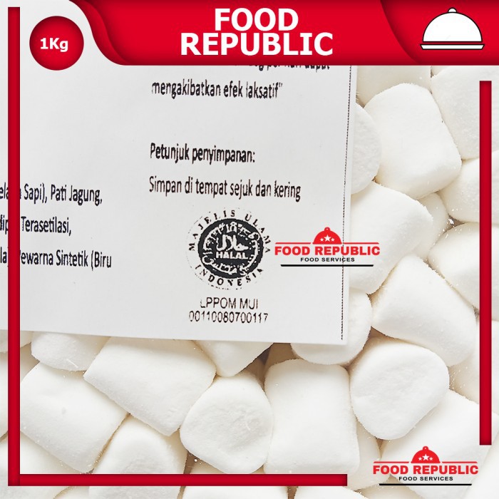 CORNICHE WHITE MINI MARSHMALLOW 1 KG - MARSHMALLOW PUTIH KECIL HALAL