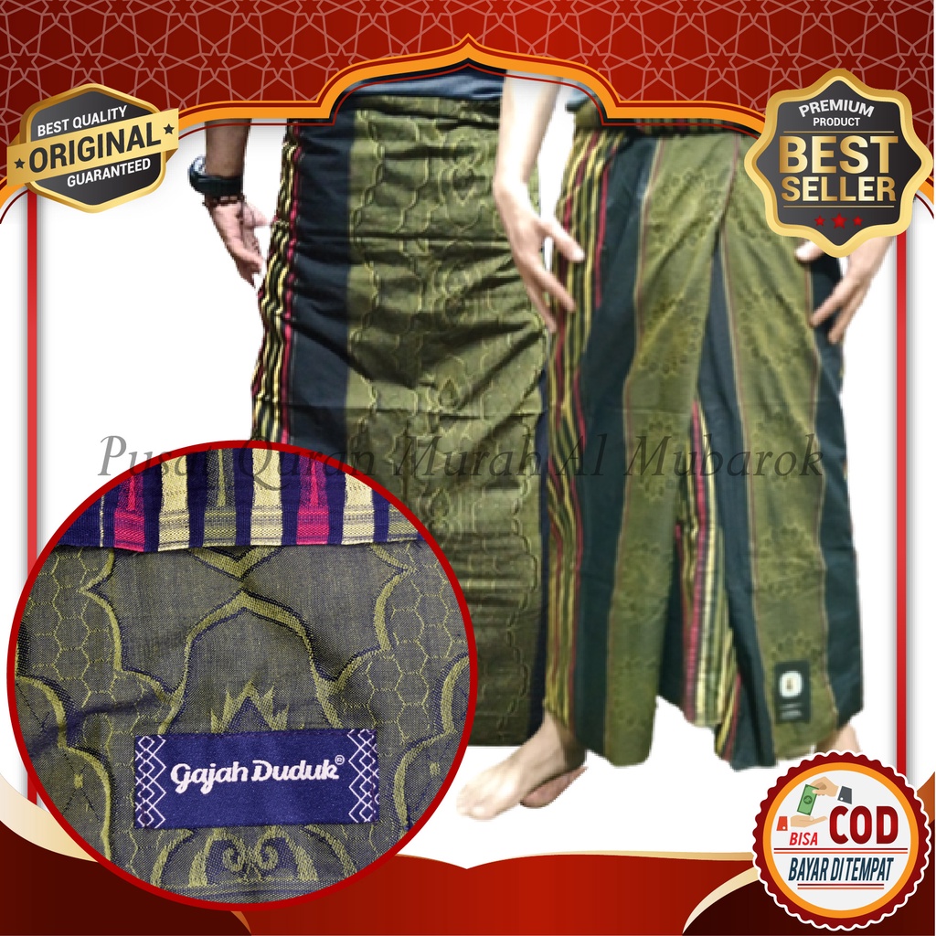 Ramadhan Extra Bisa COD - Sarung Pria Dewasa/Orang Tua GAJAH DUDUK Super Premium Motif Signature Bah