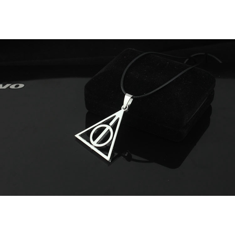 T399 Harry Potter kalung Luna horn Deathly Hallows diputar kalung liontin hip hop