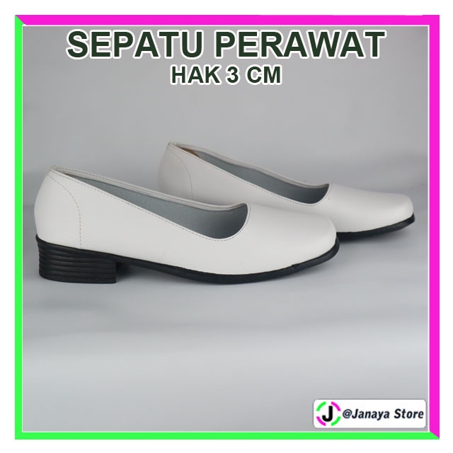 Sepatu Pantofel Wanita Putih Sepatu Perawat Wanita Sepatu Flat Putih