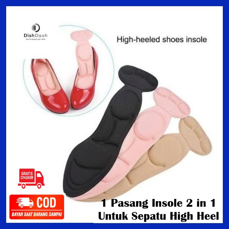 [BAYAR DI TEMPAT] 1 Pasang Insole 7 in 1 Pad dan T-Shape Untuk Sepatu High Heel / Bantalan Sol Sepatu Anti Lecet Anti Kebesaran