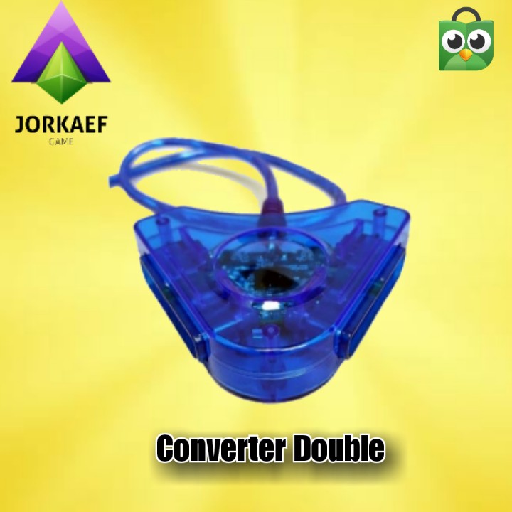 USB PS2 2 Player Converter DOUBLE BIRU