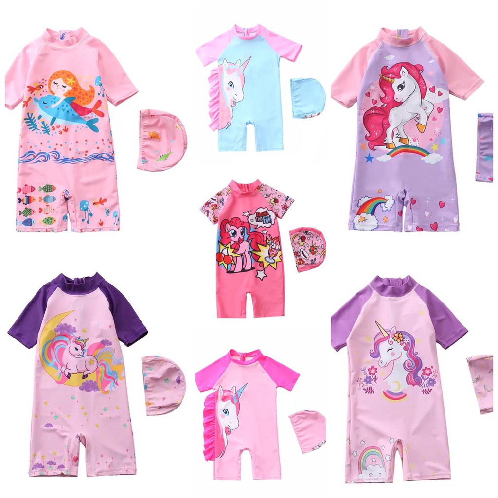 Baju Renang Jumpsuit Unicorn Swimsuit Renang Unicorn dan Dino Pakaian Renang Unicorn LUCU JT